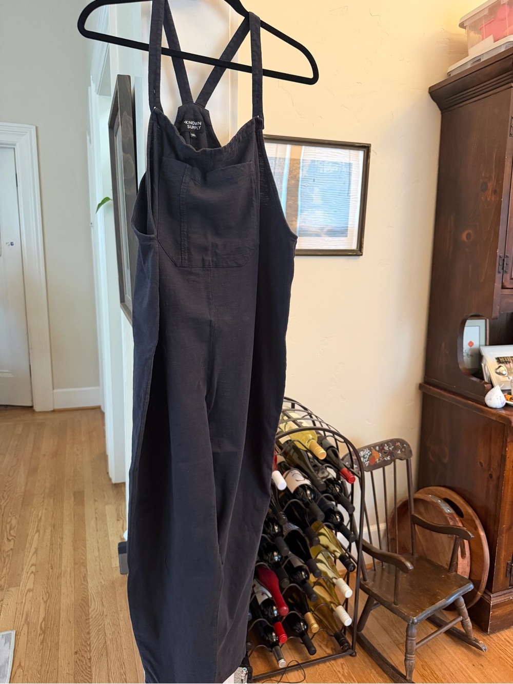 Black Cotton Overalls Jumper